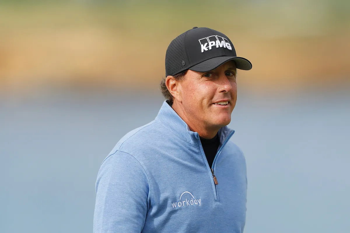 Phil Mickelson at the AT&T Pebble Beach Pro-Am in February 2020 in Pebble Beach, California | Source: Getty Images