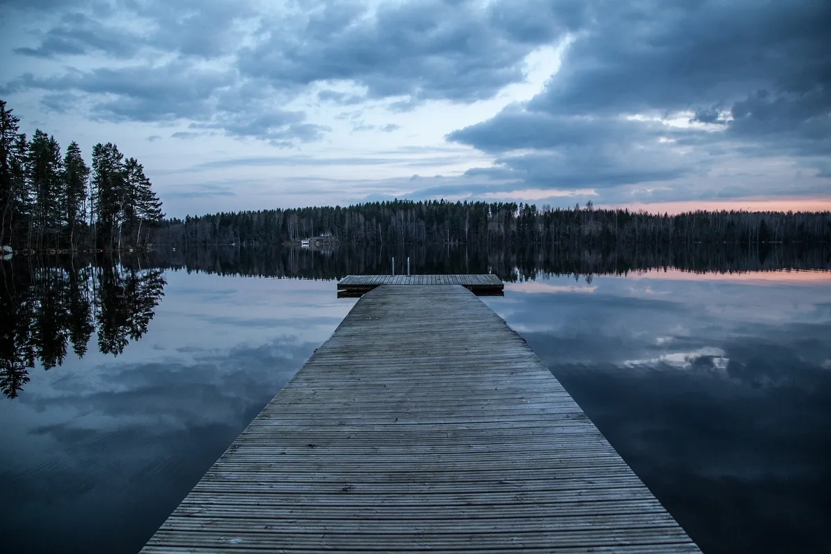 Wooden dock during sunset | Source: Pixabay