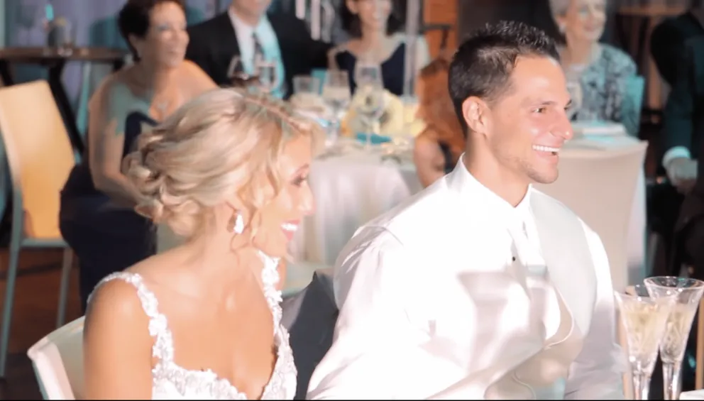 Nick del Bono y su novia, Lauren Elise. | Foto: YouTube.com/Ashe Productions