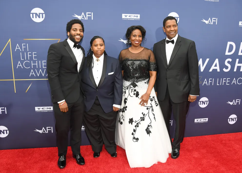 Malcolm Washington, Katia Washington, Pauletta Washington et le lauréat Denzel Washington assistent au 47e AFI Life Achievement Award qui honore l'acteur le 06 juin 2019 | Photo : Getty Images