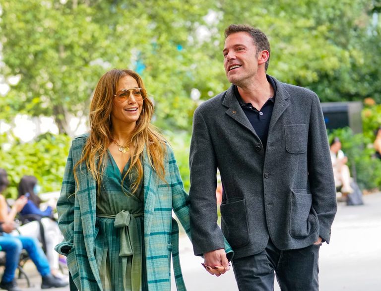 Jennifer López y Ben Affleck vistos el 25 de septiembre de 2021 en Nueva York.┃Foto: Getty Images