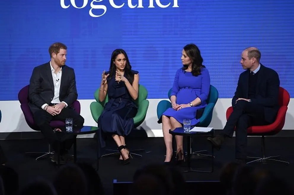 Prince Harry, Meghan Markle, Kate Middleton, and Prince William at Aviva on February 28, 2018 in London, England. | Photo: Getty Images