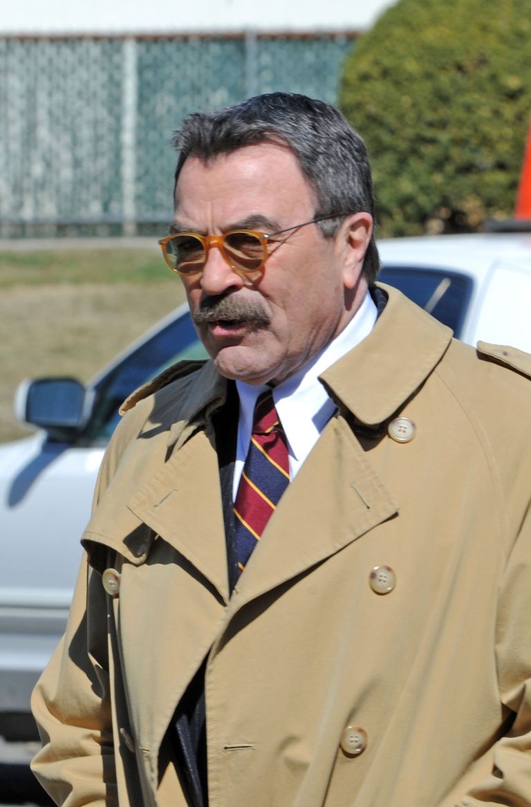 Actor Tom Selleck on the set of "Blue Bloods" on March 21, 2014 in New York City.