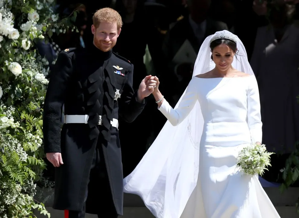 El príncipe Harry y Meghan Markle después de su ceremonia de boda en la Capilla de St George en el Castillo de Windsor, el 19 de mayo de 2018. | Foto: Getty Images