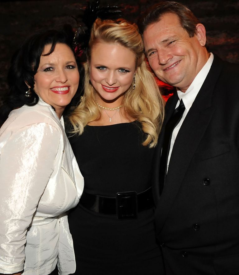 Miranda Lambert with her mother Beverly and father Richard at the Cellar to celebrate her first #1 single in Nashville, Tennessee on February 26, 2010