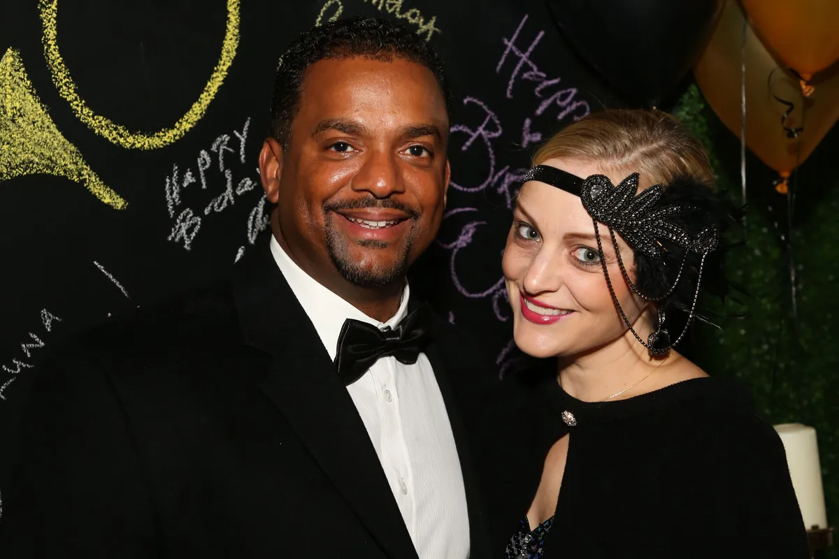 Actor Alfonso Ribeiro and his wife Angela Unkrich attend the birthday celebration of Keo Motsepe on November 30, 2019. | Photo: Getty Images