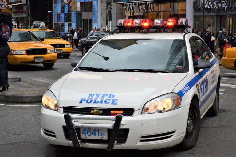 Patrulla de policía transitando a través de una avenida. | Foto: Pixabay