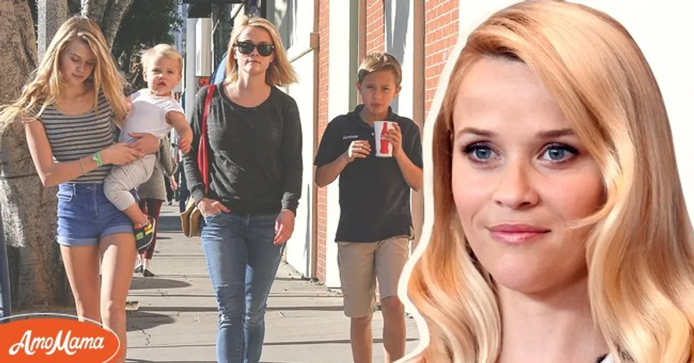 Reese Witherspoon et ses enfants le 20 décembre 2013 à Los Angeles, en Californie [à gauche]. Witherspoon le 9 octobre 2015 à Beverly Hills, en Californie [à droite]. | Photo : Getty Images