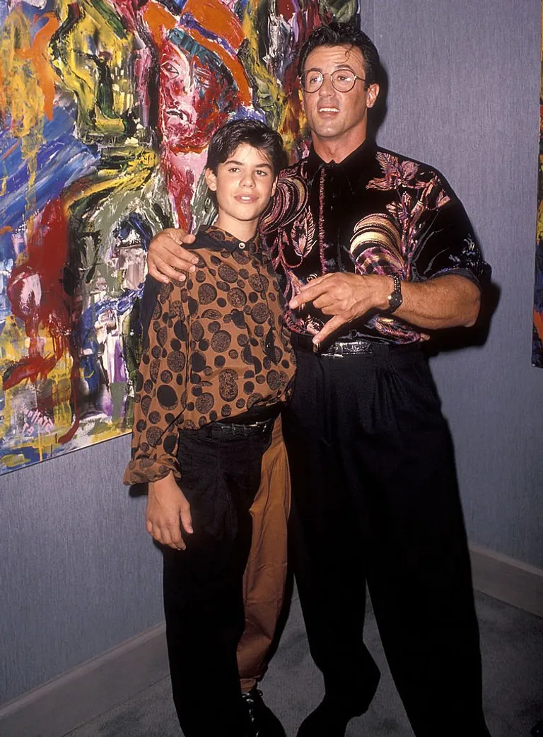 Sylvester et Sage Stallone le 10 septembre 1990. | Photo: Getty Images