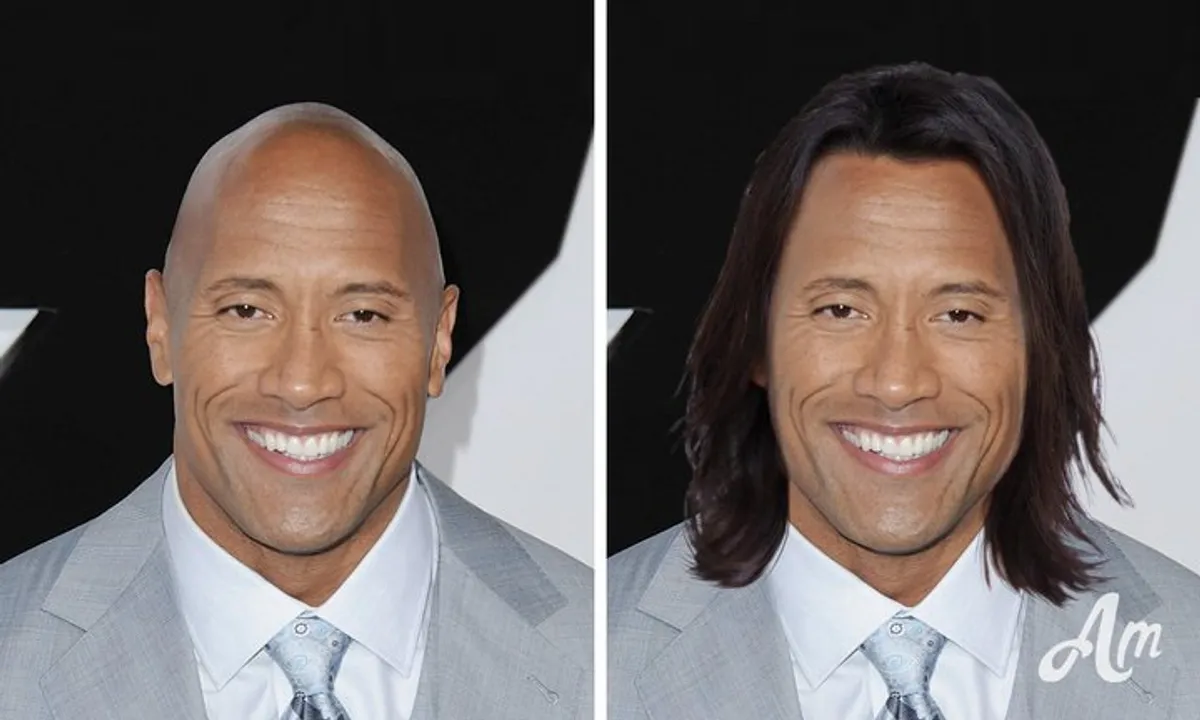 Dwayne Johnson avec des cheveux. | Photo : Getty Images