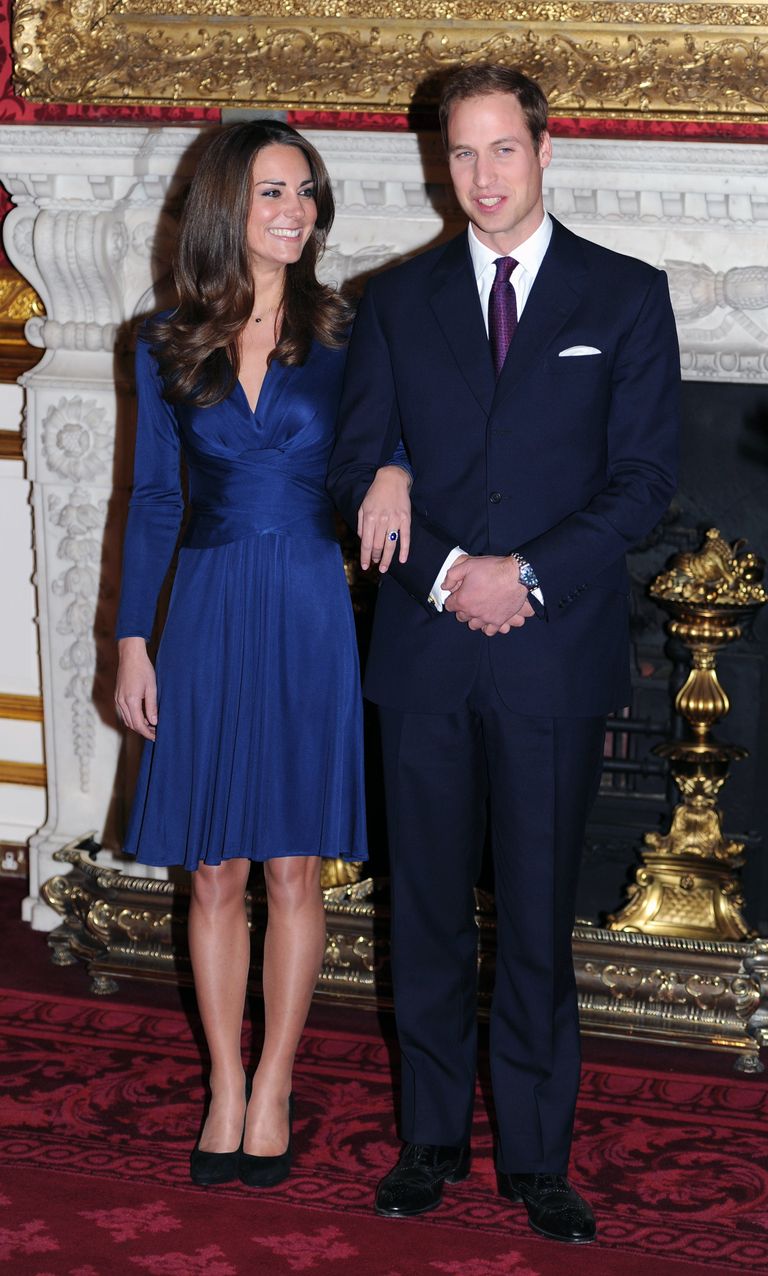 Prince William and Kate Middleton pose for photos at the State Apartment at St. James's Palace when they announced their engagement on November 16, 2010 in London, England.  |  Source: Getty Images      