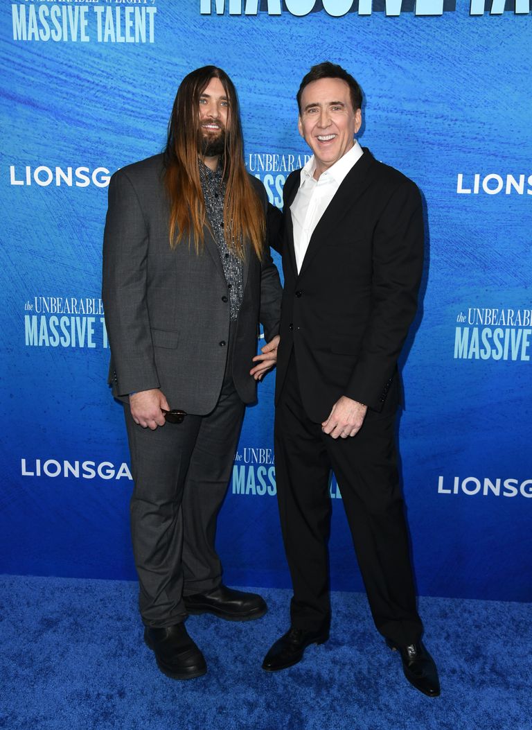 Nicolas Cage et son fils Weston Coppola Cage assistent à la projection spéciale de Los Angeles de "The Unbearable Weight of Massive Talent" au DGA Theater Complex le 18 avril 2022 à Los Angeles, Californie. | Source : Getty Images