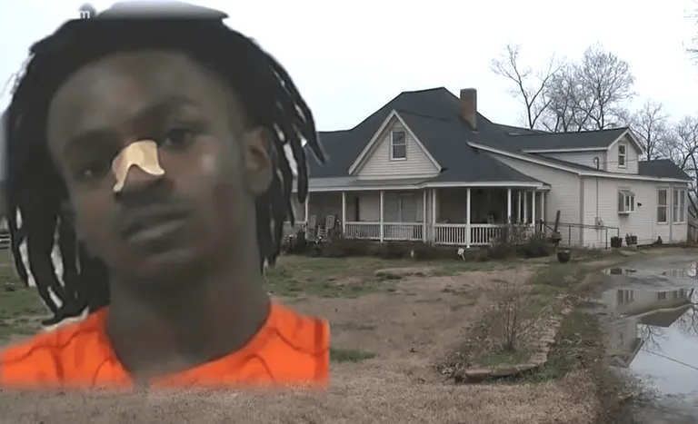Una imagen del intruso superpuesta sobre una imagen de la casa de Gwendolyn Agard. | Foto: YouTube.com/11Alive