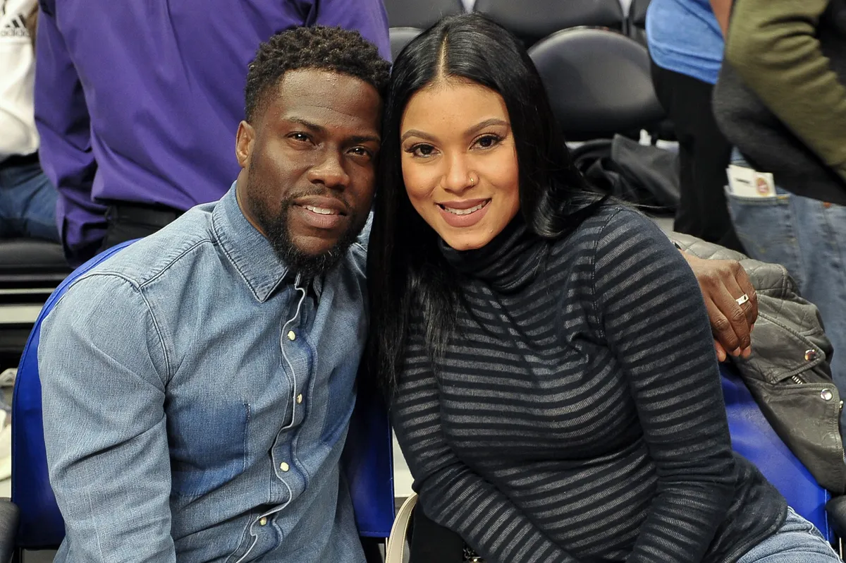 Kevin Hart and Eniko Parrish at a basketball game between the Los Angeles Clippers and the Minnesota Timberwolves at Staples Center in Los Angeles on January 22, 2018. | Photo: Getty Images
