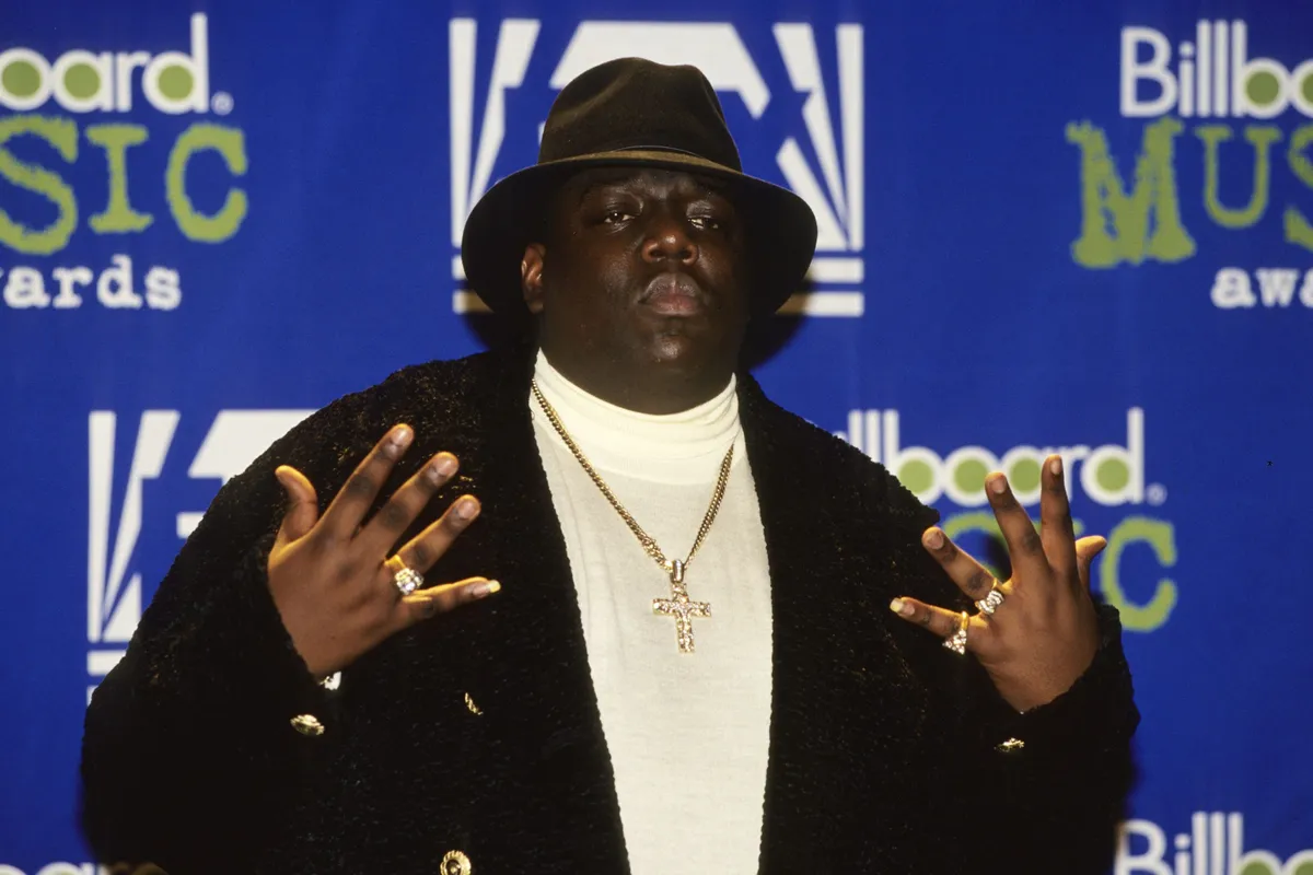 American rapper Notorious B.I.G. (born Christopher Wallace) at the 1995 Billboard Music Awards on December 6, 1996. | Source: Getty Images