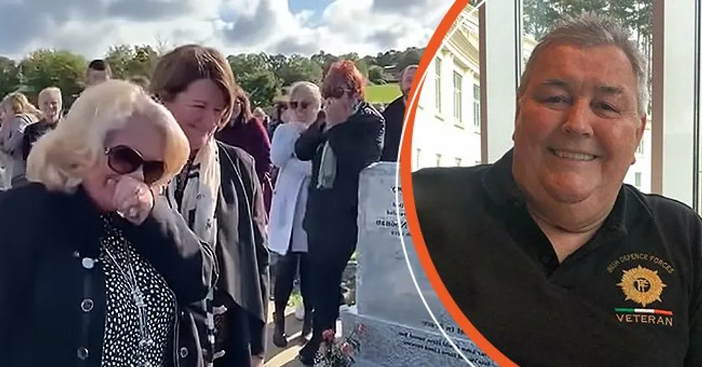 Un homme fait une farce à sa famille et aux invités lors de son enterrement. | Photo : twitter.com/Andrea36496119 youtube.com/Liverpool ECHO