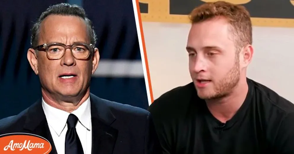 Une photo du légendaire acteur Tom Hanks [à gauche] Une photo du fils de Tom Hanks, Chet Hanks [à droite] | Photo : youtube.com/Entertainment Tonight Getty Images